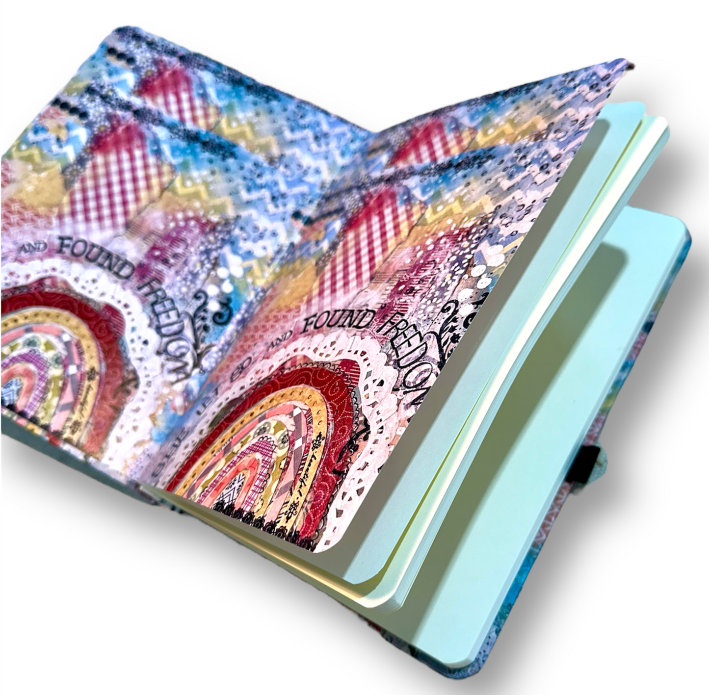 whimsy and me, multi colored, butterfly, rainbow, freedom, letting go, mixed media, choices, forgiveness, original artwork, gaming mat, sketch book, journal, art, hard cover