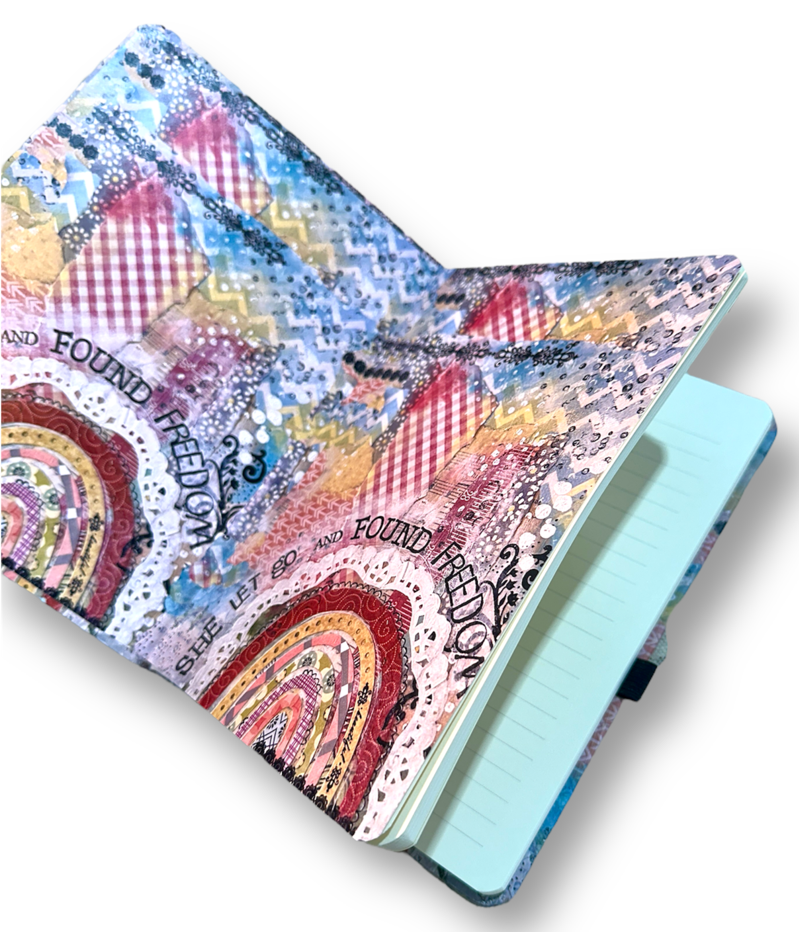whimsy and me, multi colored, butterfly, rainbow, freedom, letting go, mixed media, choices, forgiveness, original artwork, gaming mat, note book, journal, art, hard cover, lined pages