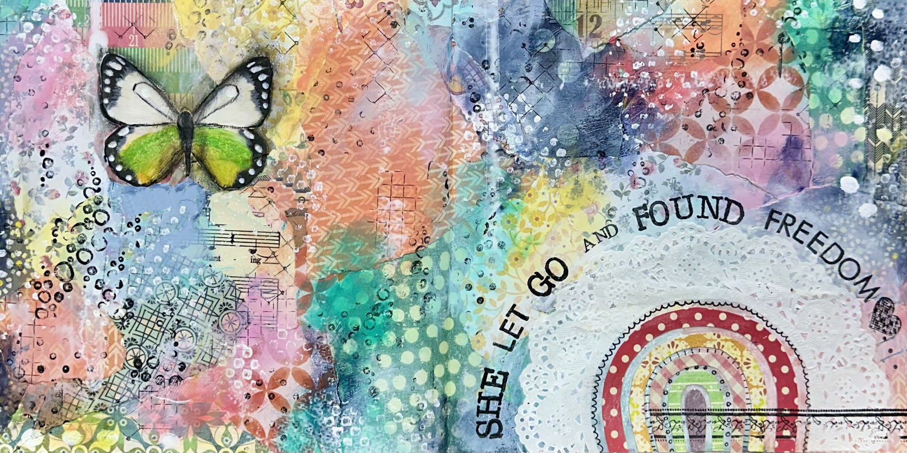 whimsy and me, multi colored, butterfly, rainbow, freedom, letting go, mixed media, choices, forgiveness, original artwork, beach towel, soft