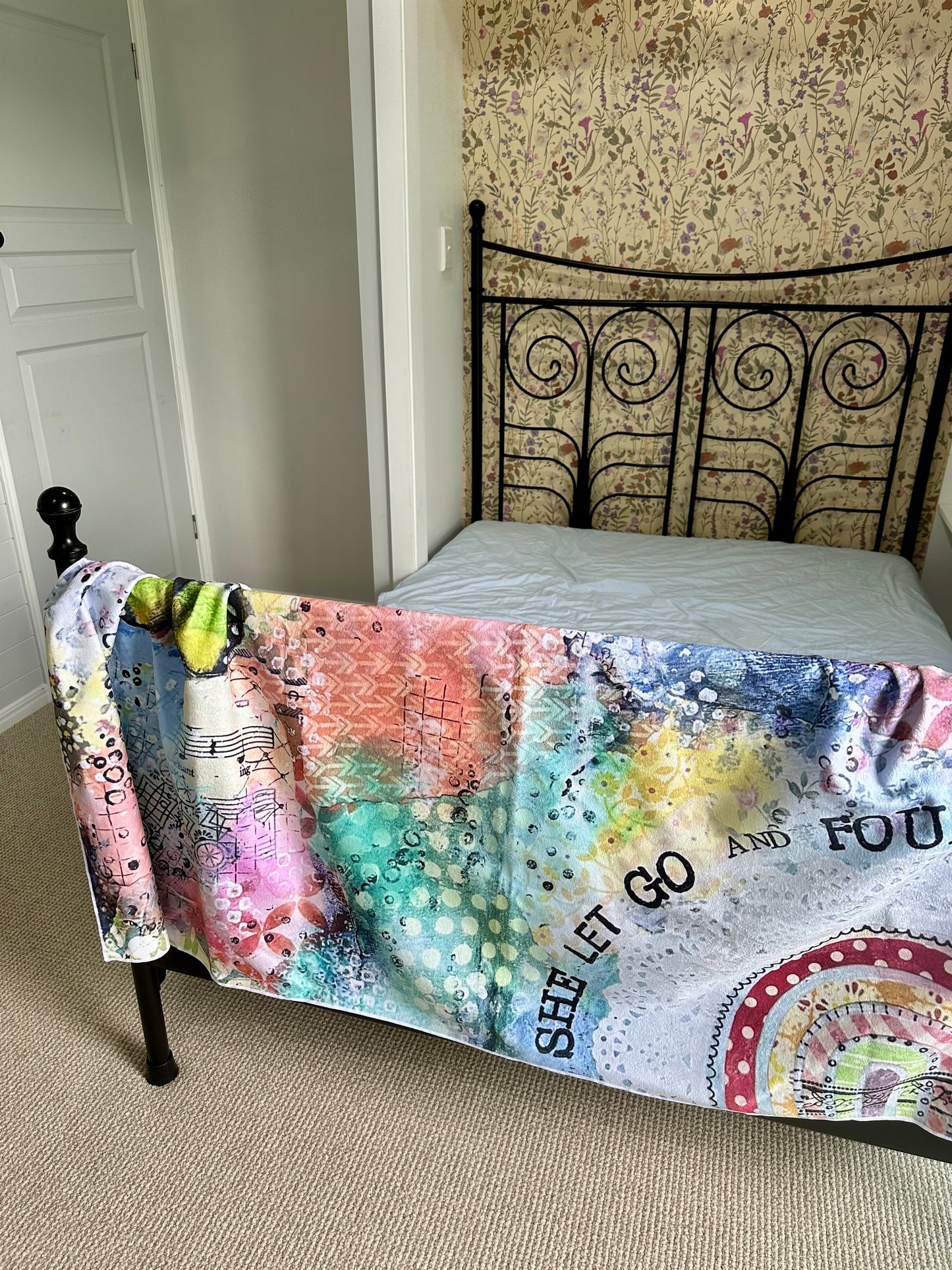 whimsy and me, multi colored, butterfly, rainbow, freedom, letting go, mixed media, choices, forgiveness, original artwork, beach towel, soft