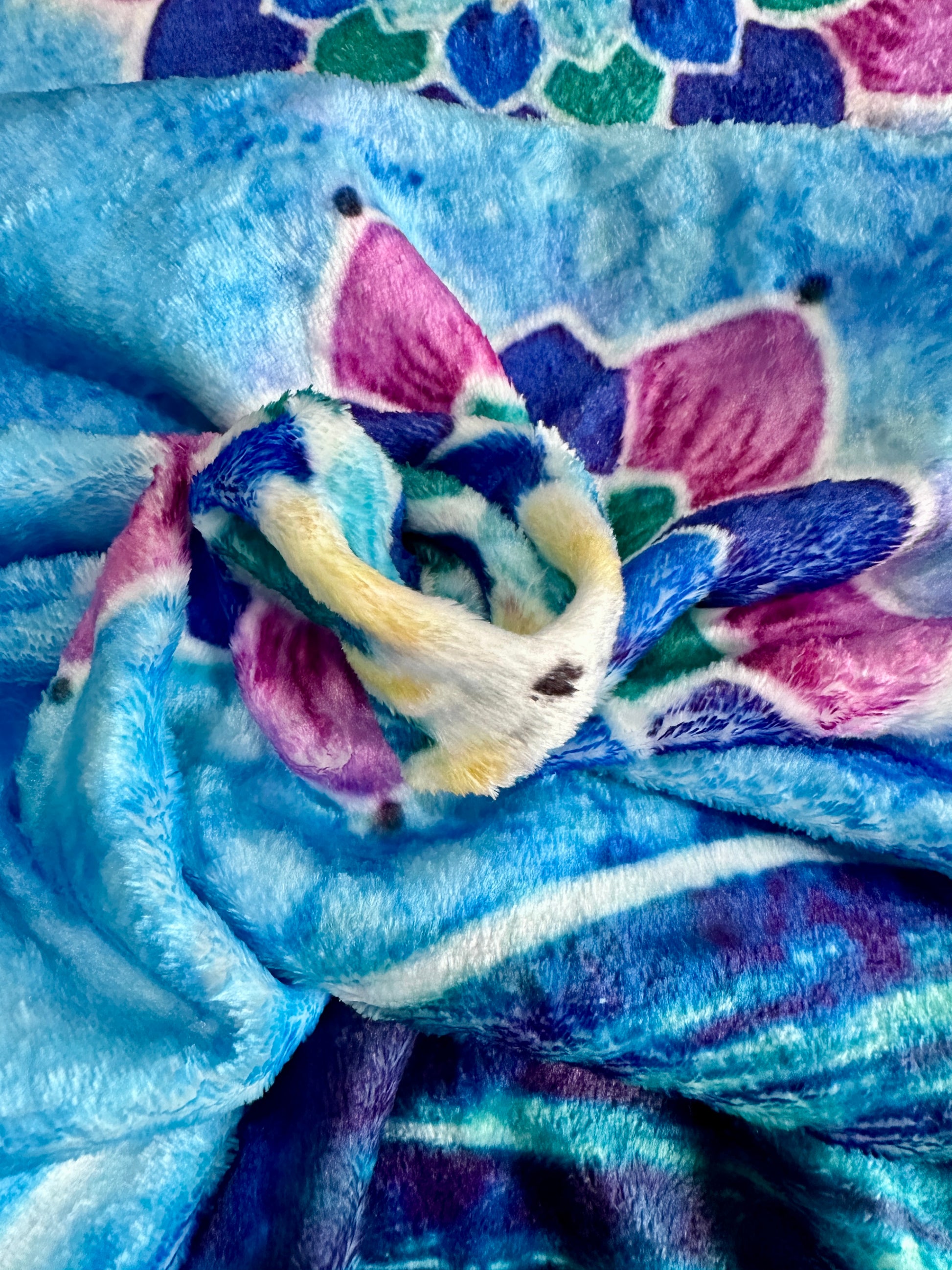 whimsy and me, whimsical girl, intuitive painting, sunshine, bold colors, lotus flowers, water, free girl, purple, turquoise, flowers, forest, trees, art print, art, creative, comfortable,  minki blanket, queen bed, snuggly